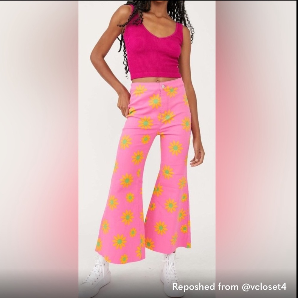 NWT Free People Youthquake Printed Crop Flares